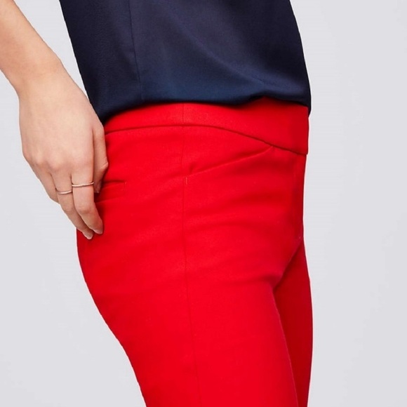 LOFT Marisa Skinny Ankle Pant Red Dress Pants Size 8 - Picture 2 of 10